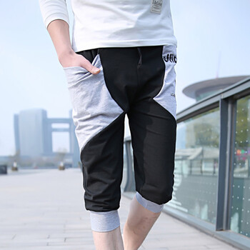 爱思韩 货到付款 撞色拼接<em>马裤2014</em>夏季新品男