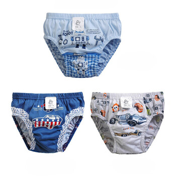 Donggle韩国原装进口100%纯棉男儿童三角内裤三件