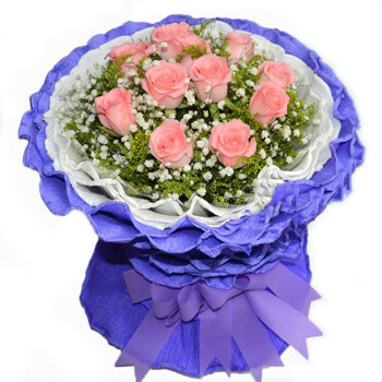 鲜花快递 生日玫瑰花束礼物送女友老婆女生广