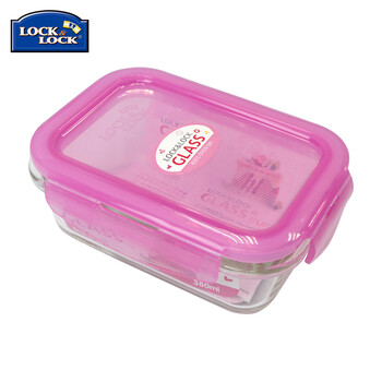 
                                        乐扣乐扣（LOCK&LOCK） 保鲜盒HELLOKITTY耐热玻璃便当饭盒380ml两件套装 LLG422S2-PKT粉红色                
