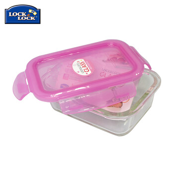 
                                        乐扣乐扣（LOCK&LOCK） 保鲜盒HELLOKITTY耐热玻璃便当饭盒380ml两件套装 LLG422S2-PKT粉红色                