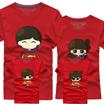 天乐斯威2014新款亲子装夏装韩版短袖<em>T恤</em>全家