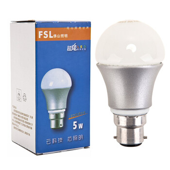 
                                        
                                                            佛山照明（FSL）LED卡口球泡B22口节能灯泡5W日光色6500K                