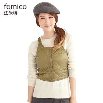 法米特新款羽绒<em>马甲女修身</em>保暖背心<em>马夹</em>内胆坎