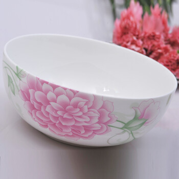 华光陶瓷 红芍凝香骨瓷餐具 碗 新品8寸汤碗 大碗