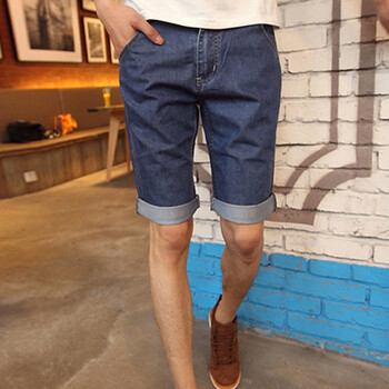 韩版休闲牛仔中裤性价比 牛仔中裤男韩版修身