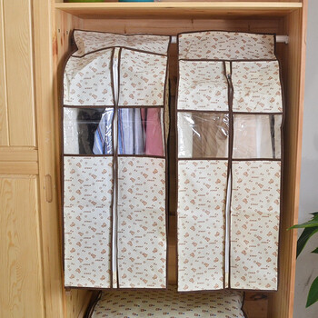 百草园 小熊系列环保 布艺 立体 可视 衣服收纳 防尘罩 2枚装（加宽）40cm