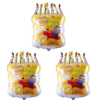 孩派/维尼熊蛋糕铝箔气球/party用品/宝宝派对装饰/大号