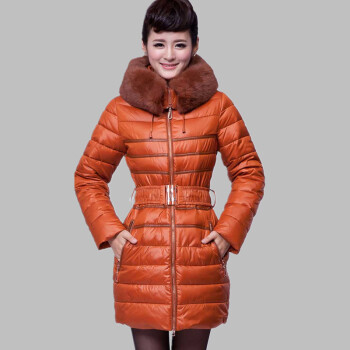 保暖中老年妈妈装长款羽绒服货到付款外套 土黄 xl【图片 价格 品牌