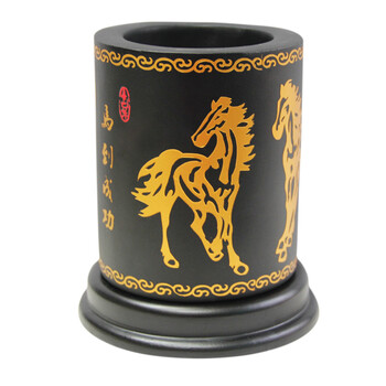 
                                        金乌炭雕（klinart）锦绣前程笔筒 除味除甲醛马年商务礼品 100*120mm 金色 100*120                