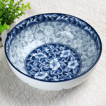 日本韩国进口大汤碗美浓烧参宝牡丹10.5寸陶瓷器餐具
