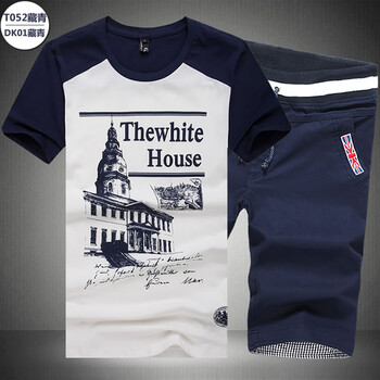 2014夏装新款 男士休闲大码短衣短裤套装男修