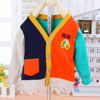 金小淘 春装童外套男童汽车<em>开衫</em>单件上衣 橘色