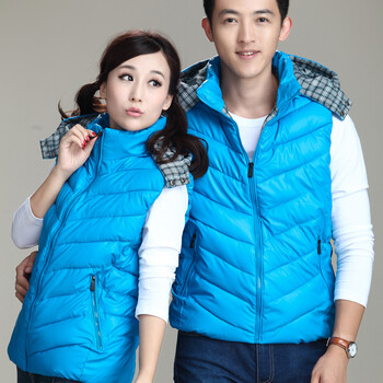 货到付款天乐斯威新款女士马甲时尚修身可脱帽