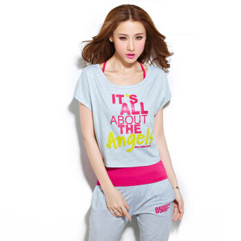 薇芝漫2014夏装新款韩版女运动休闲短套装T恤