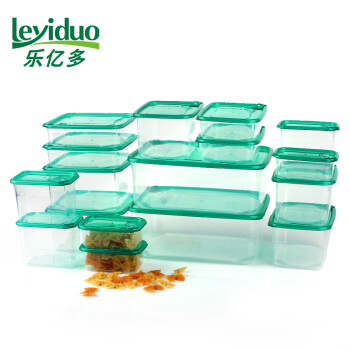 
                                        乐亿多 保鲜盒套装冰箱食品冷冻收纳盒塑料微波炉加热便当饭盒17件套                