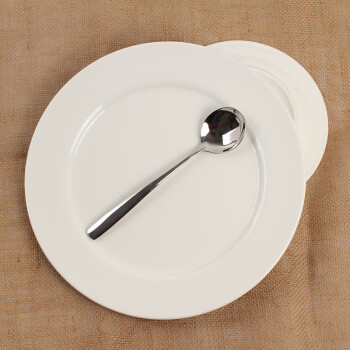 丝贝美瓷(seabird)纯白色陶瓷镁质瓷平盘西餐盘
