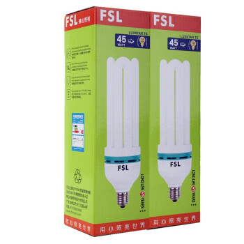 
                                        
                                        佛山照明 （FSL）T5节能灯4U-45W-E27日光色 2支装                