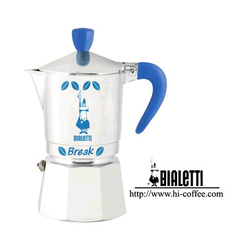 意大利原装比乐帝BIALETTI比乐蒂摩卡咖啡壶Break 3人/份 蓝把