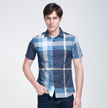Givensi 2012夏季新品男士韩版修身时尚印花短袖衬衫 多色选 GVS207 XL