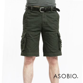 ASOBIO 2012夏季新款梭织短裤 纯棉直筒中裤五分裤 3111712999 暮色绿 44