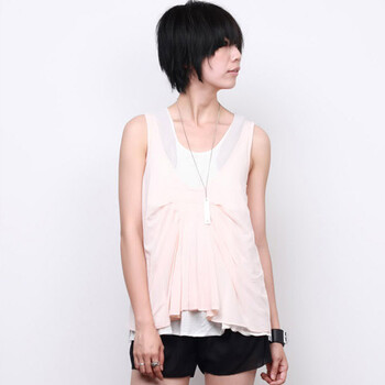 CELLMICELL 巴哈米舍 2012夏季新款女装 修身百搭OL款双层T恤 原创设计师款 701BT014 粉色 L