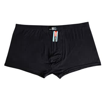 维迪龙高档无痕粘纤加大码超大平角内裤四角裤肥佬内裤 黑色 7XL