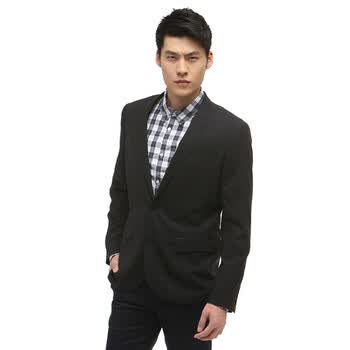 Jack Jones/杰克琼斯 西服 羊毛两粒扣修身西服B(黑/Black)|212172006010 195/112A/XXXL