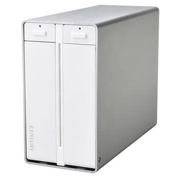 世特力（Century）裸族CRTS35EU3 3.5寸SATA硬盘盒 双盘位 铝合金 散热风扇 USB3.0+eSATA 银白色