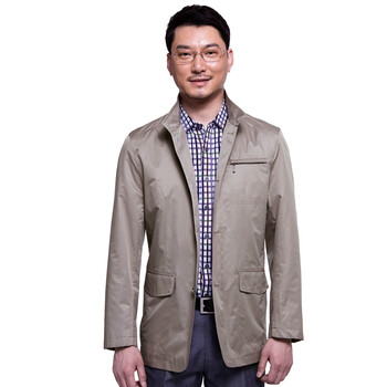 davehill 大卫山 男士短款夹克 男装立领外套 成熟男士茄克DH0311FS03 卡其KK 185/100A(54)