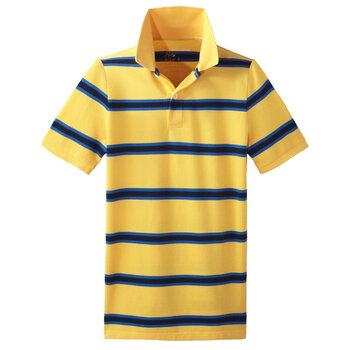 Giordano佐丹奴 Polo 男炫彩个性横间修身POLO 01012014 土黄 XL