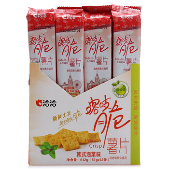 洽洽喀吱脆薯片韩式泡菜味51g*12袋