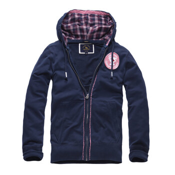 七匹狼SWJEANS男装 休闲带帽开襟卫衣171210601007 深蓝色 56A 185/100 XXL