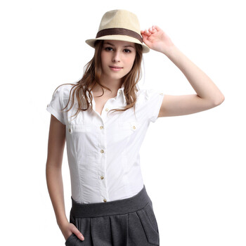 耀点100 YD100凉感素色休闲女衬衫 白色 XL
