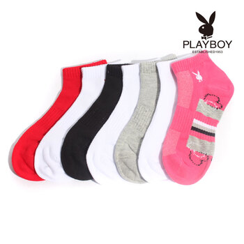 PLAYBOY 花花公子 女精梳棉运动袜2165 7双装（颜色随机） 混色 均码