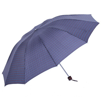 红叶Redleaf三折大伞面晴雨伞男格3300013细蓝紫格