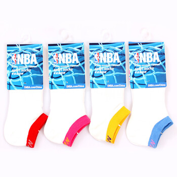 NBA时尚女船袜B099-1 杂色4双装 尺码22-24cm