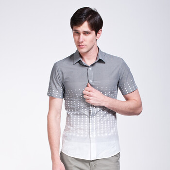 Givensi 2012夏季新品男士韩版修身时尚印花短袖衬衫 多色选 GVS202 XL