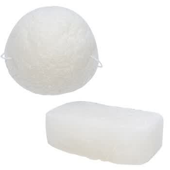 BeBeVisa天然蒟蒻洗颜绵2只装（半球形+厚方块形）