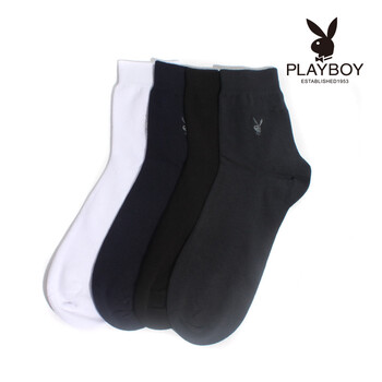 PLAYBOY 花花公子精梳棉商务男袜1096 黑灰 均码