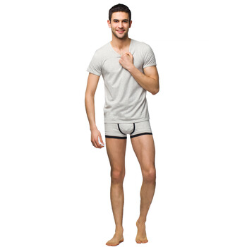 爱帝男士棉莱卡套装6125302701 中花灰 圆领 3XL