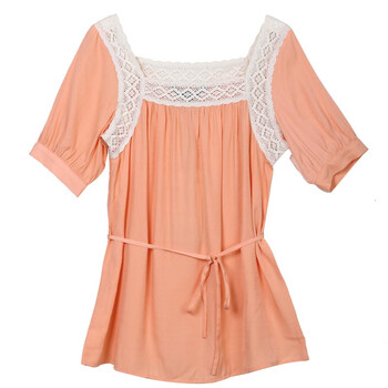 O.SA2012春夏装新款韩版女装方领复古甜美衬衫SC24024 浅橙色 XL
