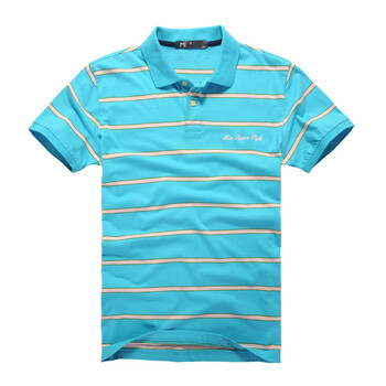 MIX2 夏季新品英伦风条纹多色翻领polo衫短袖L22T9C1 蓝色L22T98D1 XXL