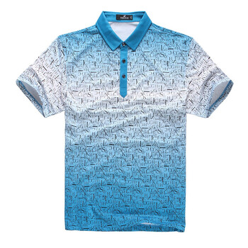 富贵鸟 男装 夏季新款生活休闲短袖POLO衫51722066 孔雀蓝29 190(XXXXL)