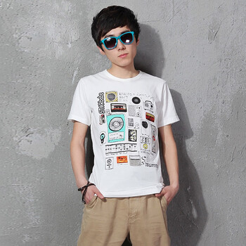 AMH 韩国2012夏装新款男装韩版修身圆领印花短袖T恤NV2142 白色 XL