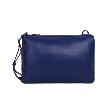 喆代仁LE DECADE Wooster Leather Large Clutch 2012春夏新款摔纹牛皮斜跨包 220104 宝兰色 手提斜挎包