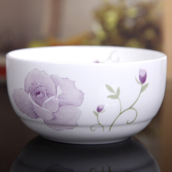金禹瑞美REMEC 紫百合4.5英寸韩式碗10个装唐山骨瓷餐具套装