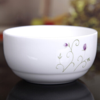 金禹瑞美REMEC 紫百合4.5英寸韩式碗10个装唐山骨瓷餐具套装