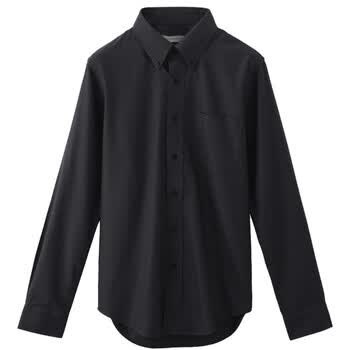 Giordano佐丹奴 衬衫 男干练防皱净色衬衫 01041512 黑色 XL
