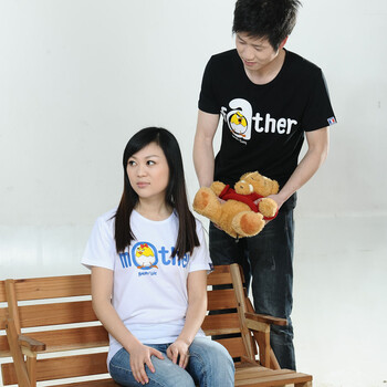 动力宝 2012夏装新款 时尚圆领 卡通短袖T恤B12076 妈妈红色 170